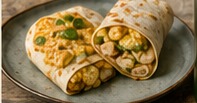 Breakfast wrap on a plate